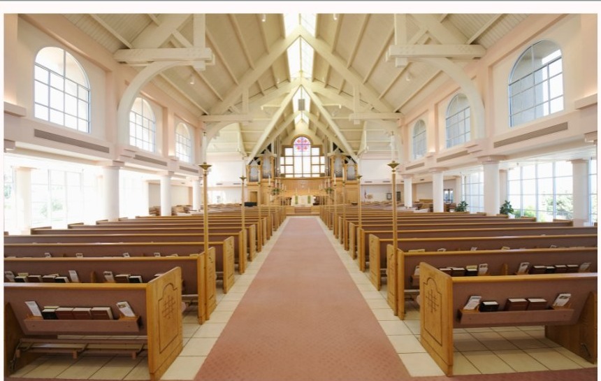 Clean church sanctuary maintained by K's Cleaning in Pittsburg, TX